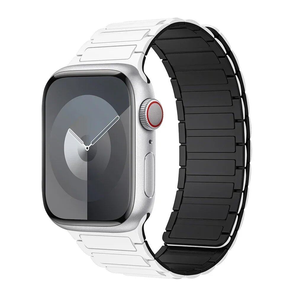 Magnetic Loop Band for Apple Watch, Compatible with 44mm, 40mm, 49mm, 45mm, 41mm, and 38mm Silicone Straps, Compatible with iWatch Series 9/8/7/6/5/4/3/SE/Ultra 2, Parallel Import