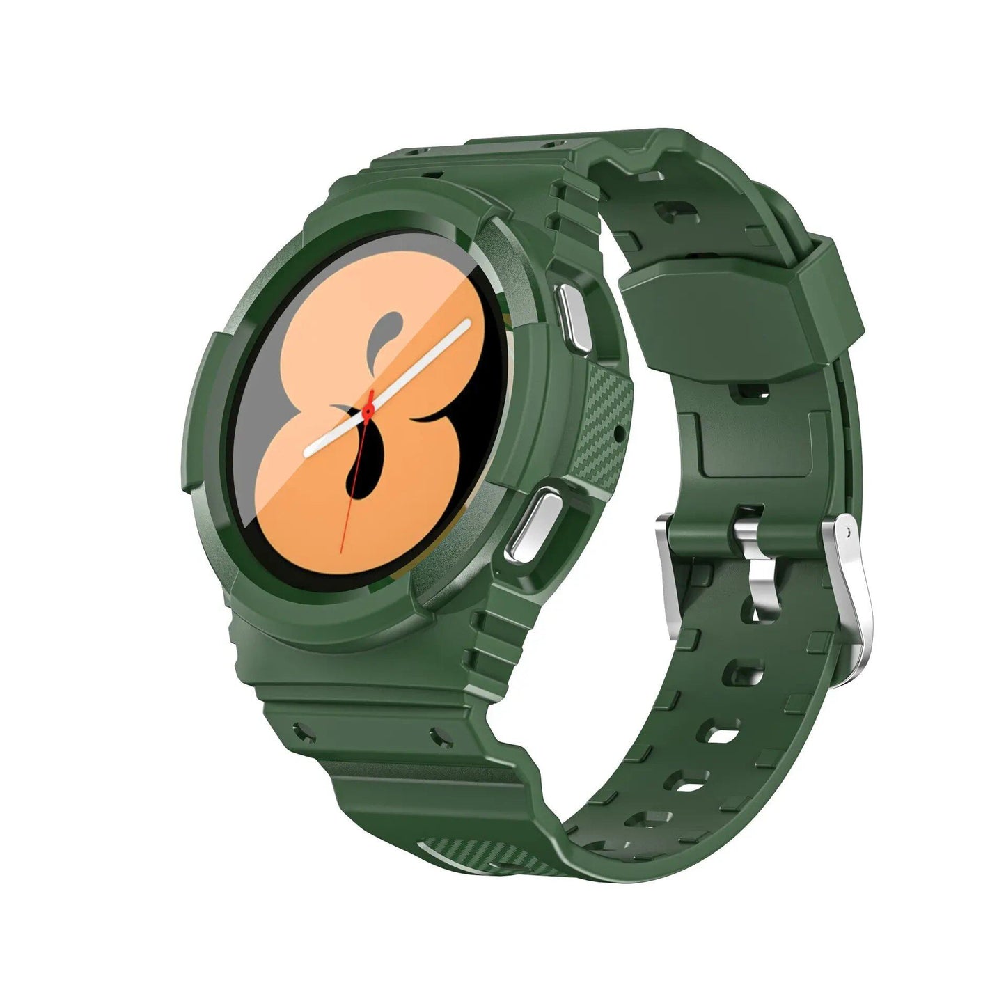Carbon Fiber Band + TPU Reinforced Case for Samsung Galaxy Watch 4 (44mm, 40mm) and Galaxy Watch 4 Classic (46mm, 42mm). Compatible with straps. Band Color: mm. Parallel Import.