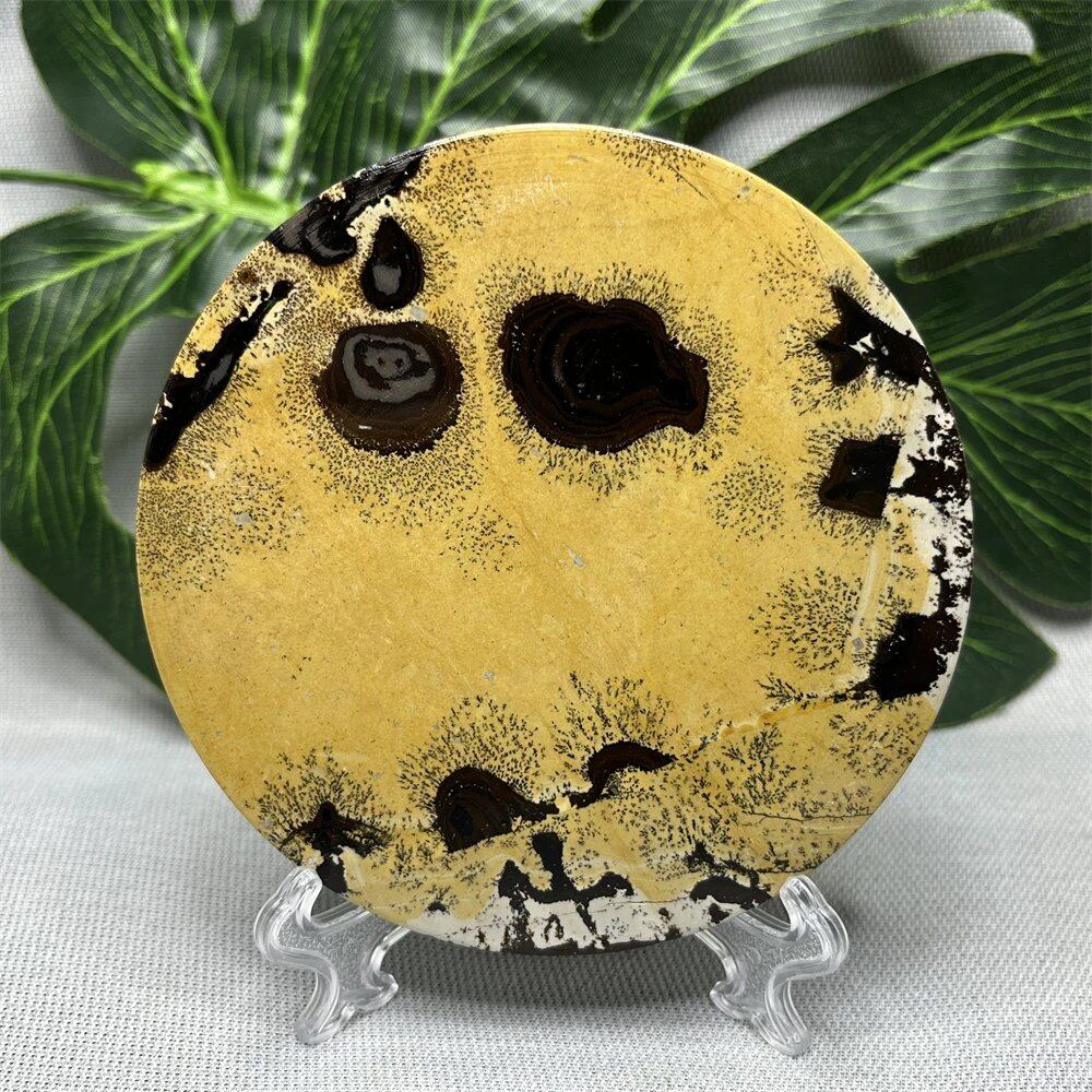 天然石絵柄ストーン 抽象 手磨き 丸コースター お部屋飾り ホリデーギフト スピリチュアルヒーリング ウィッチクラフト 並行輸入品