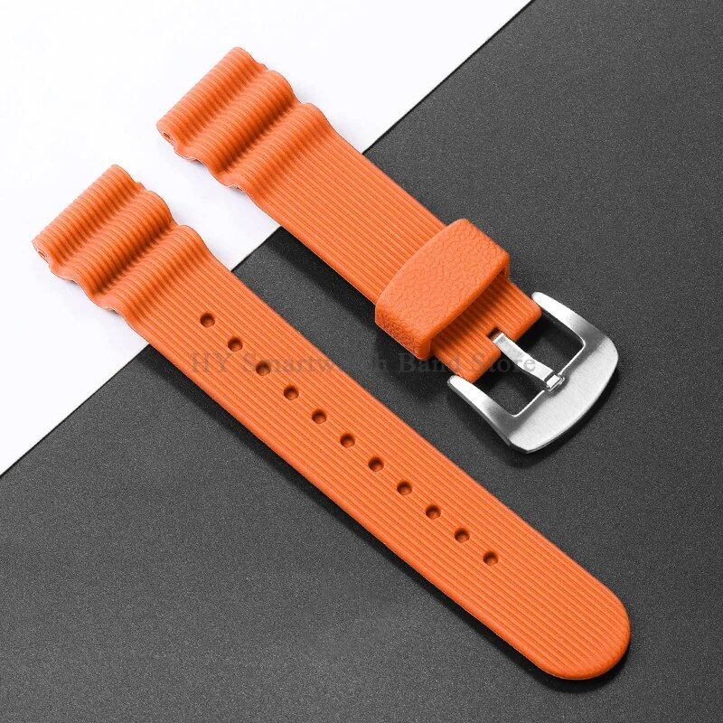 22mm Watch Strap for Seiko 007, Omega Dive Watch, Tudor Sport, Men's Waterproof Rubber Bracelet, Band Color: 22mm; Band Width: 22mm, Parallel Import