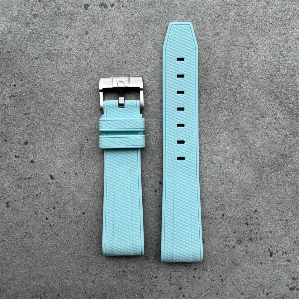 20mm High-Quality Rubber Silicone Strap in Black, Gray, Pink, Yellow, and Blue. Compatible with Omega, Swatch, and Moonwatch. Band Color: Black, Gray, Pink; Band Width: 20mm; Ships from: Parallel Import.