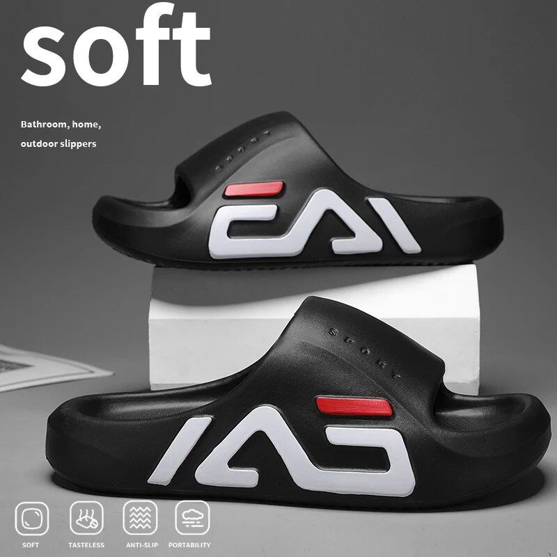 Men's Super Thick Sole Soft Air Cushion Casual Slippers, EVA Sandals, Stylish Beach Sandals for Outdoors, Summer, and the Beach, Parallel Import
