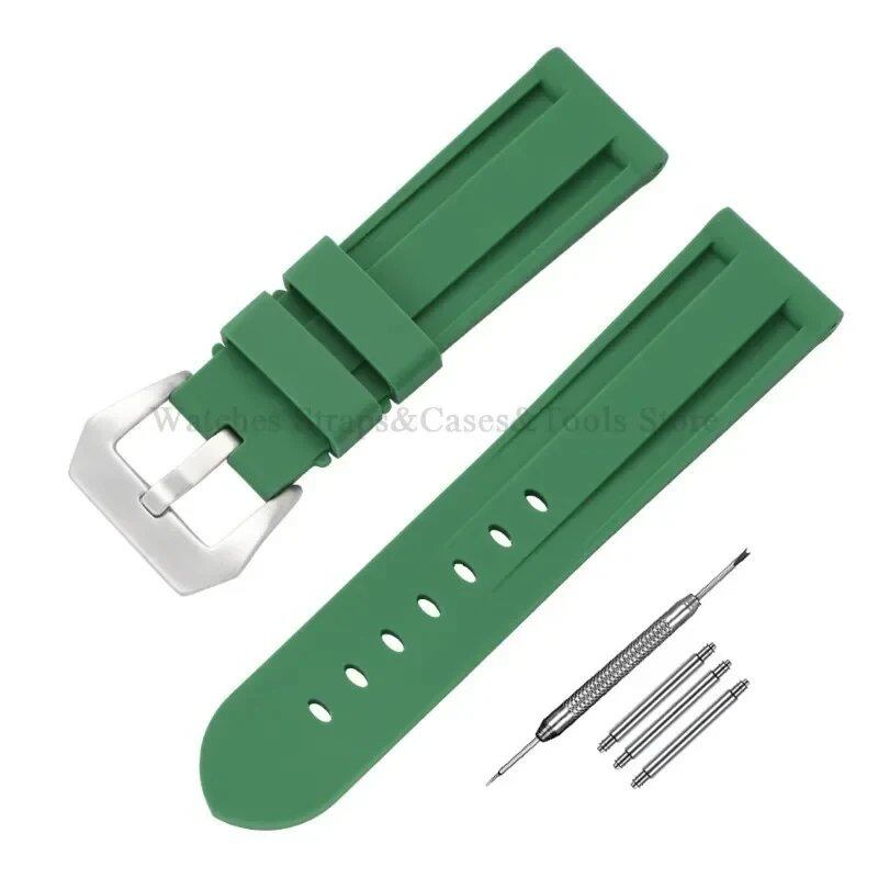 Silicone watch band compatible with Panerai, 20mm, 22mm, 24mm, 26mm, sports replacement strap, compatible with Omega, men's and women's rubber bracelet, band color: mm, parallel import