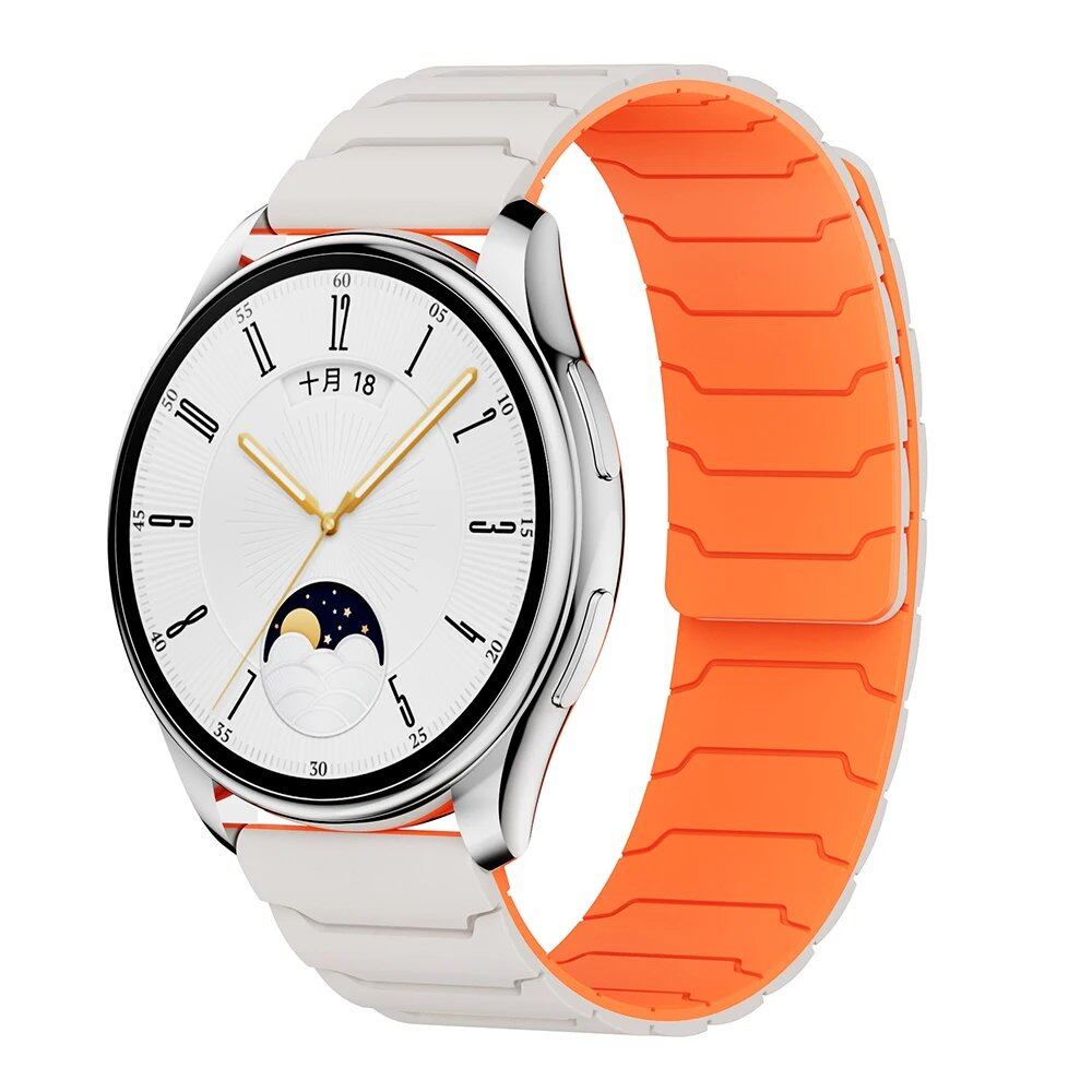 Compatible with Samsung Galaxy Watch 7/6/5/4/3 and Huawei Watch GT5/4/3 Pro (46mm), 22mm/20mm Magnetic Silicone Band, Ultimate Comfort, Band Color: mm, Parallel Import