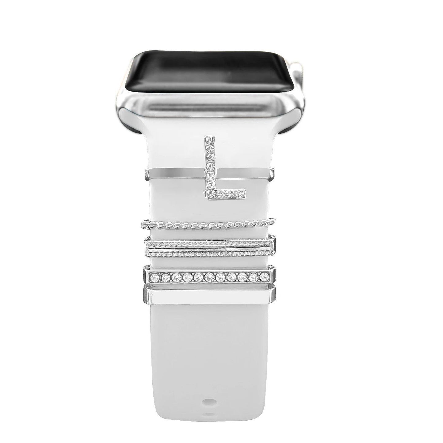 Diamond Jewelry-Embossed Band for Apple Watch Ultra 2, 9, 8, and 7, Compatible with Samsung and Huawei, 20/22mm Bracelet Strap, Band Color: ; Ships from: Parallel Import