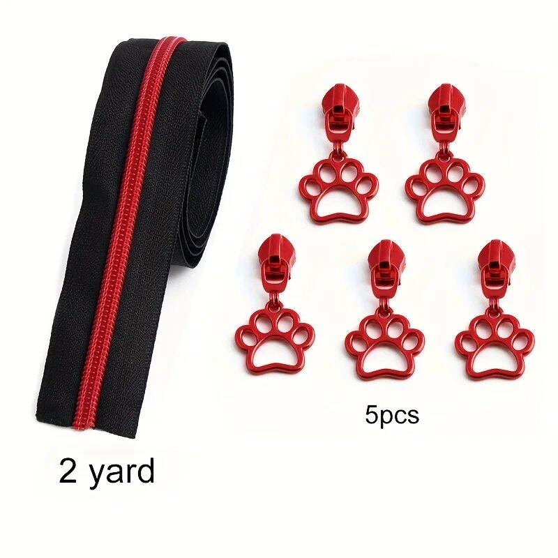 1セット 5号 ナイロン製 犬用パウプル 2ヤード ナイロンジッパーテープ 衣類バッグ 靴修理キット DIY 財布作りアクセサリー サイズ:2ヤード 5プルタブ;色 並行輸入品