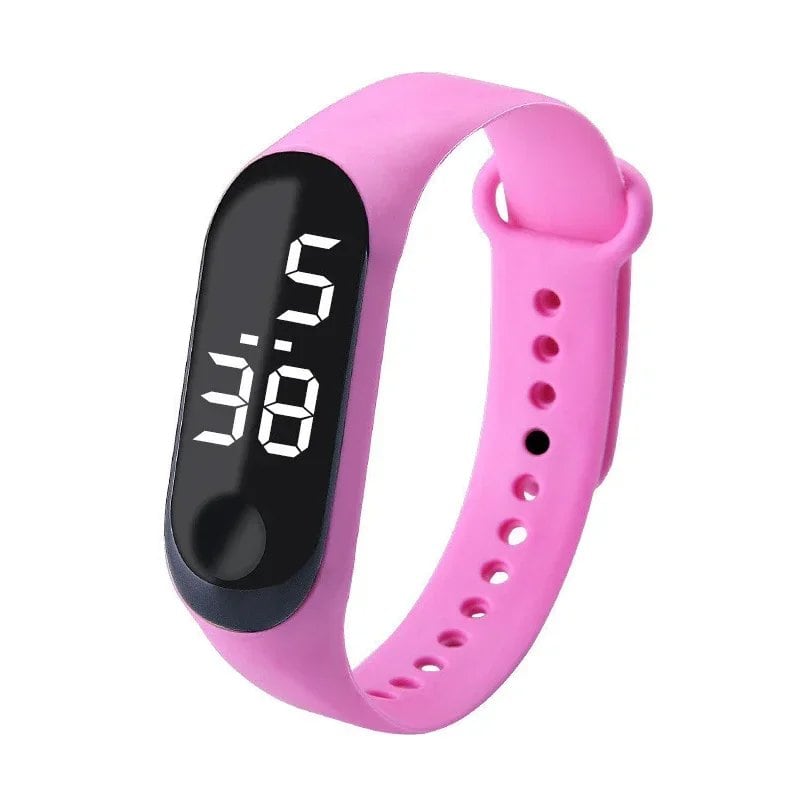 Kids' Fashion Sports Watch, Waterproof LED Digital Wristwatch with Ultra-Lightweight Silicone Slap, Unisex, for Kids and Teens, Parallel Import