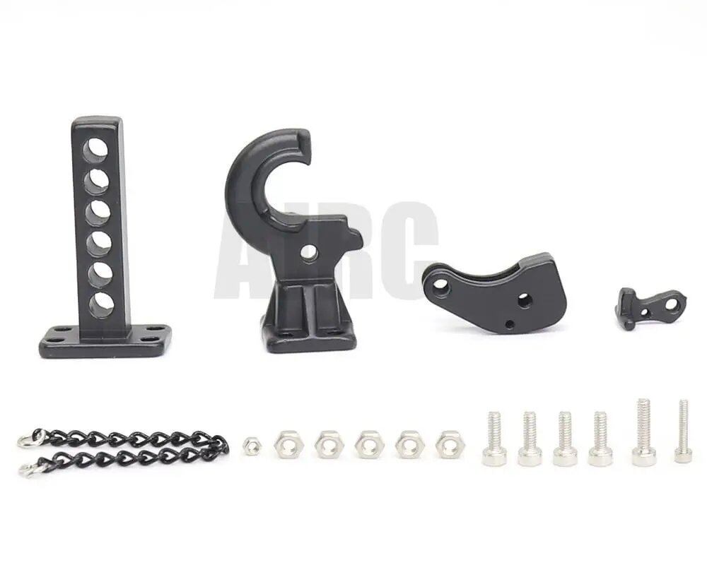 1/10 Scale Metal Tow Hook Trailer Hitch for RC Crawlers (TRX4, TRX6, Axial, SCX10, 90046, 90053, GEN8, D90, D110, RGT) - Compatible with All Colors (Imported)