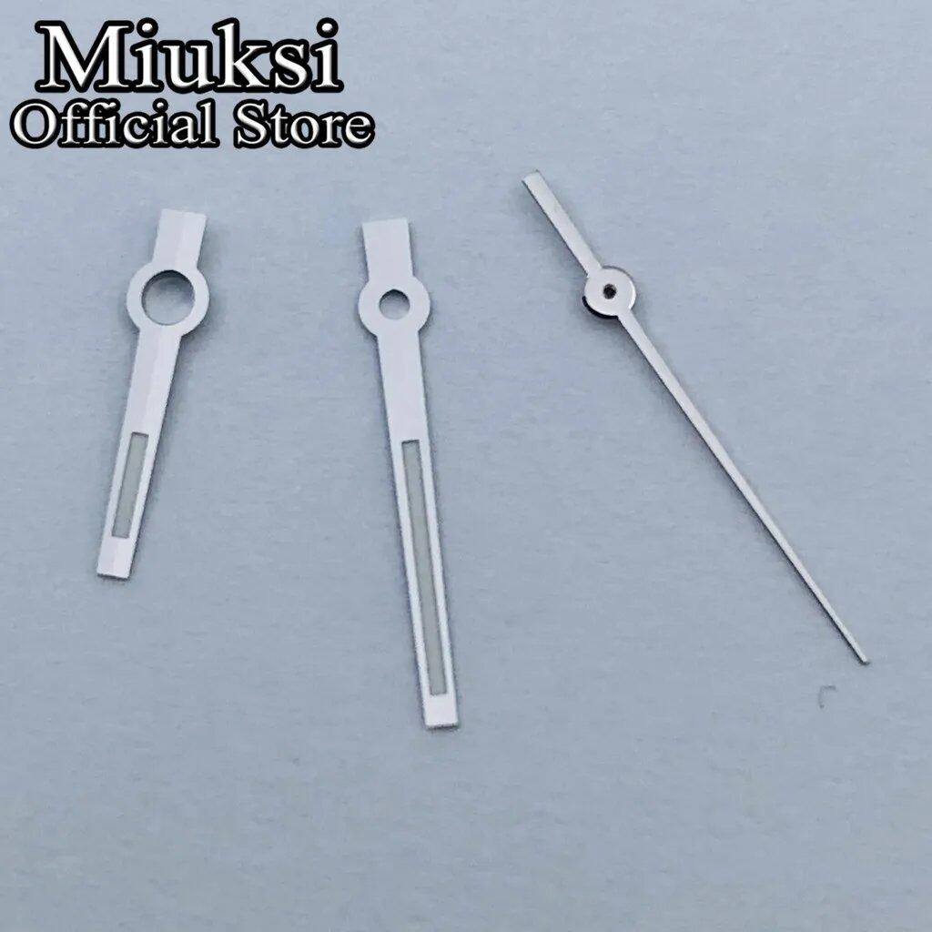 Miukushi Silver, Rose Gold, Blue, Black, Red Watch Hands with Green Luminous Hands, Compatible with NH35, NH36, ETA2824, 2836, PT5000, and Miyota 8215 Movements, Parallel Import