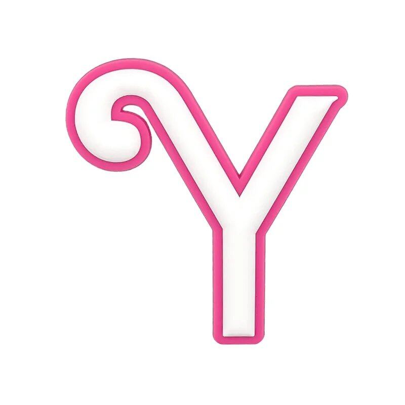 1/26 Scale PVC Pink Greek Alphabet A-Z Charm for Beach Bags, Women's Handbags, and Travel Bags (Pinky Girls) - Parallel Import