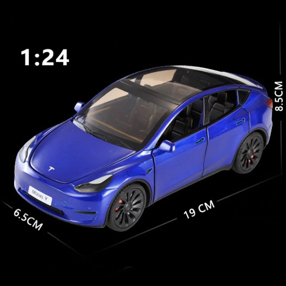 1/24スケール モデルY ダイキャスト合金製 トイモデルカー サウンド&ライト付き プルバック機能 コレクション 男の子向けおもちゃ ギフト 並行輸入品