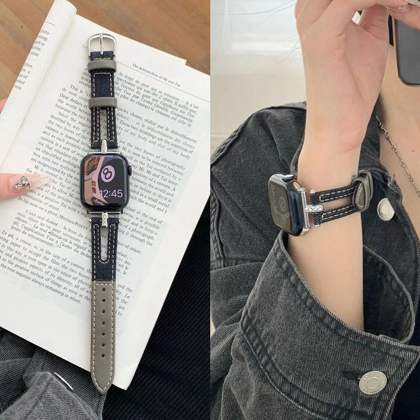 Correa Women's Apple Watch Band, Compatible with 38mm, 40mm, 41mm, 42mm, 44mm, 45mm, 46mm, and 49mm Apple Watch Ultra Bands (10/9/8/7), Band Color: mm, Parallel Import