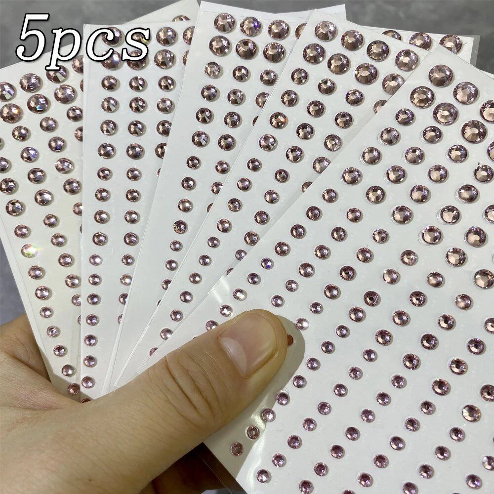 1/5/8-Piece 3D Face and Eye Tattoo Stickers for Party Makeup, Diamond Rhinestone Stickers, Self-Adhesive Mixed Crystal Face Decoration Stickers, Parallel Import