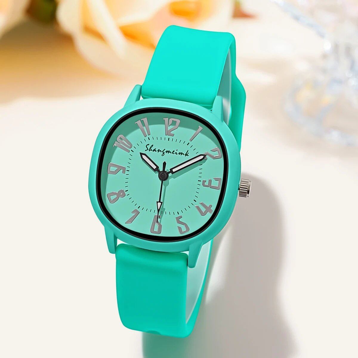 Women's Fashion Watch with Silicone Strap, Quartz Watch, Gift, Color: Parallel Import