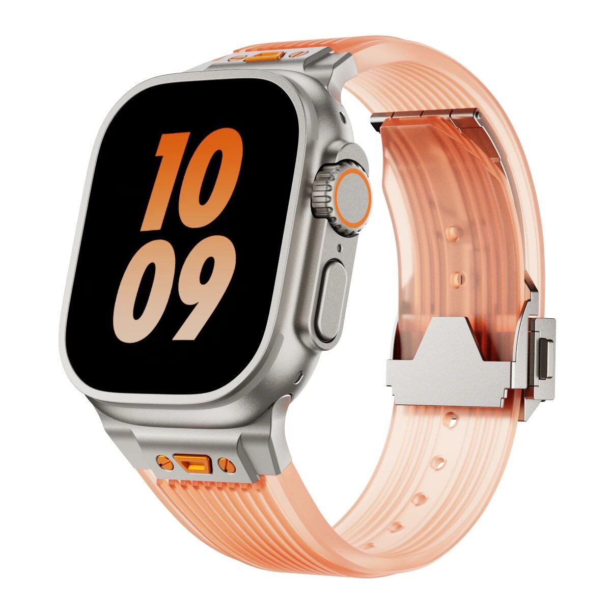 Silicone Sport Strap for Apple Watch Ultra 2/1 (49mm), Series 9/8/7 (45mm/44mm) - Rubber Band Bracelet for iWatch 6/5/4/3 and SE (44mm/42mm). Band Color: mm; Ships from: Parallel Import