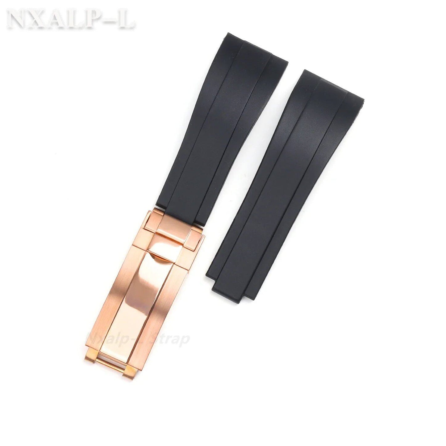 20mm Silicone Rubber Dive Watch Strap Bracelet for Rolex Daytona, Submariner, GMT, and Yacht-Master, 9x9mm, Fine-Adjust Buckle, Size: No Logo; Band Color: Black; Band Width: 20mm, Parallel Import