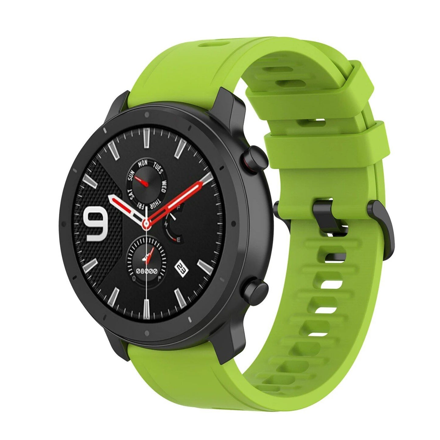 Compatible with Amazfit GTR 47mm/2/2e/Stratos 3/GTR 4/3 Pro/GTS 4 Mini/2/2E/3, 20mm/22mm Silicone Band Strap, Replacement Band, Band Color: mm, Universal, Imported