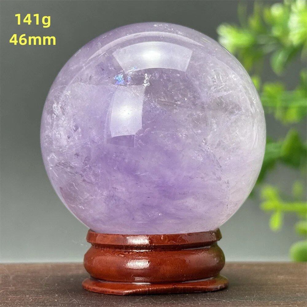 天然アメジスト ボール 水晶玉 ホームオフィスデコレーション エネルギー ウィッカ レイキ スピリチュアル 瞑想 魔術 占い カラー: 並行輸入品