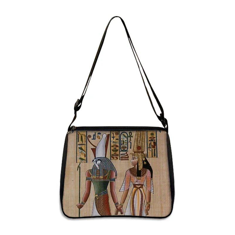 古代エジプトアートプリント ハンドバッグ エジプト ファラオ レディース クロスボディバッグ ホルス アヌビス 脇掛けバッグ ギフト デイリー カジュアルバッグ サイズ:2 並行輸入品