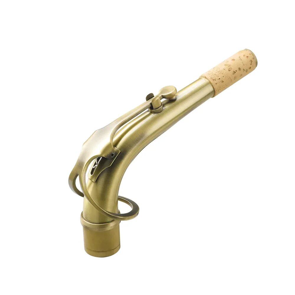 Silver-Plated Brass Bent Neck Saxophone Extension, Curved Neck for Tenor, Alto, and Soprano Saxophones, Woodwind Instrument Replacement Accessory, Parallel Import