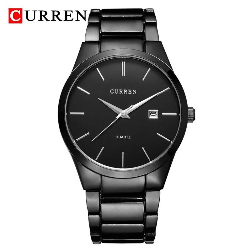 Karlen Men's Watch, Simple, Slim, Waterproof, Business Style, Quartz Movement, Calendar, Stainless Steel Strap, 8106, Parallel Import
