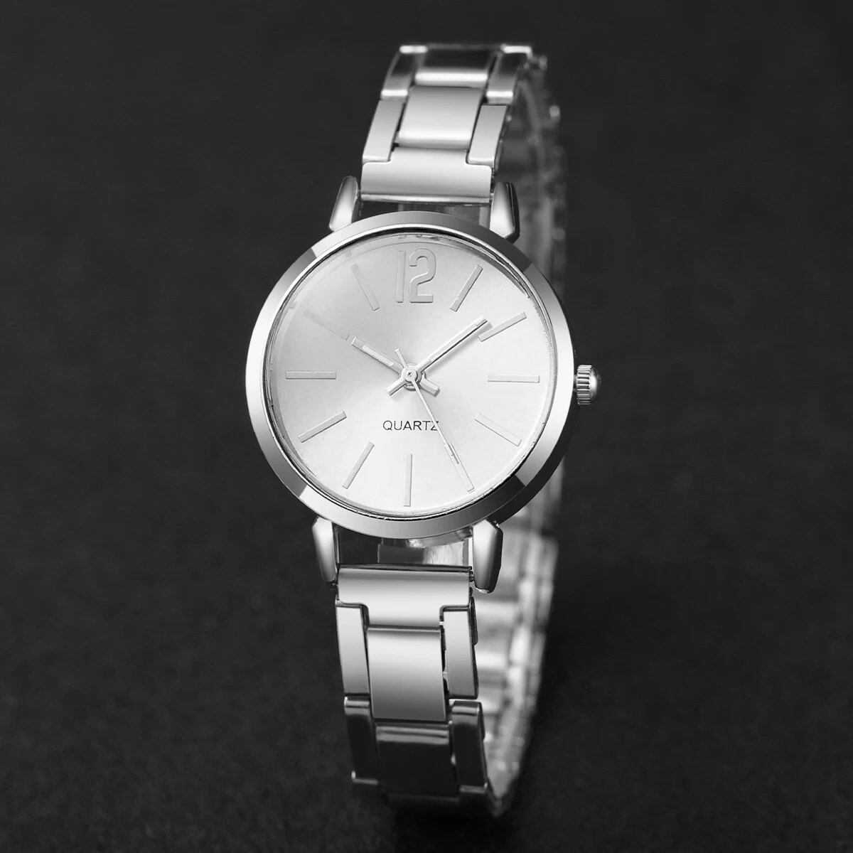 Set of 1-3 Stylish Women's Watches with Stainless Steel Bands, Analog Quartz Watches (No Box), Color: Parallel Import