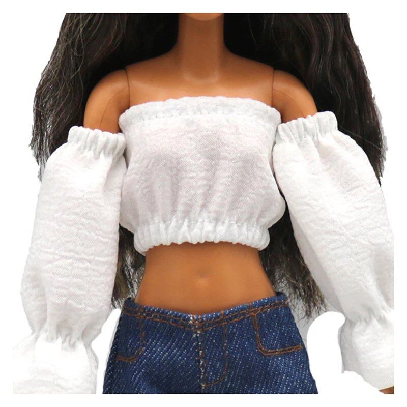 1/6 Scale BJD Doll Clothes Set (Puff Sleeve Shirt, Skirt, and Shorts) for 30cm (11.5 inch) Dollhouse Accessories; Size: One Piece Only, Parallel Import