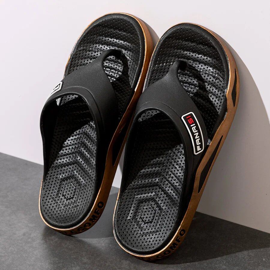 Fashionable Men's Summer Slippers, Beach Sandals, Non-Slip, Indoor/Outdoor Use, Bathroom, Couples, Leisure Sandals, Parallel Import