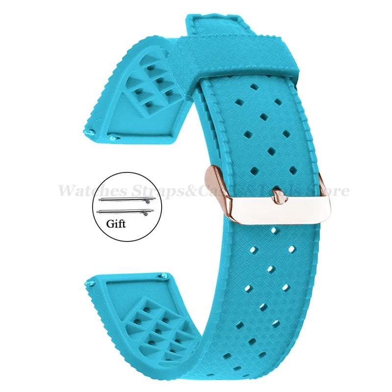 Premium-grade Tropic Silicone Watch Strap, 20mm, 22mm, Seiko, Oris, Omega, Quick Release, Diving, Waterproof, Rubber Bracelet, Band Color: mm, Parallel Import