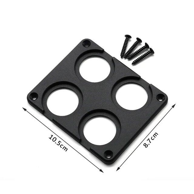 1, 2, 3, 4-Hole USB Outlet Socket Panel, Black ABS Housing Holder Kit for Car, Boat, Truck Dashboard, Cigarette Lighter Socket Installation, Color Name: Parallel Import