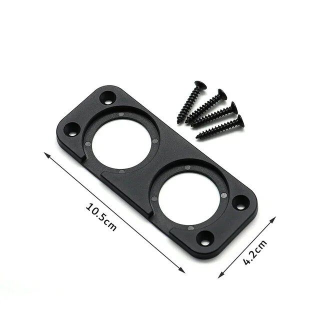 1, 2, 3, 4-Hole USB Outlet Socket Panel, Black ABS Housing Holder Kit for Car, Boat, Truck Dashboard, Cigarette Lighter Socket Installation, Color Name: Parallel Import