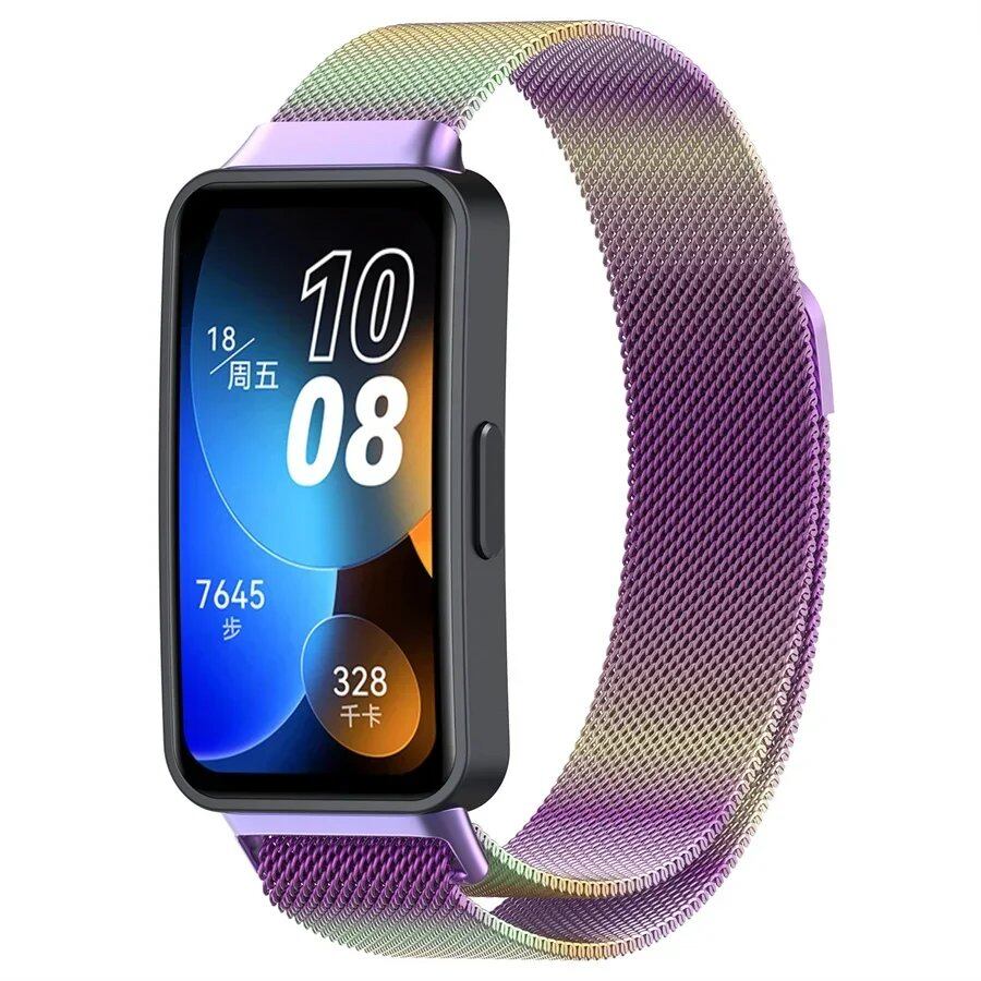 Milanese Strap, Metal Magnetic Wristband, Bracelet, Replacement Strap for Huawei Band 8-9/10, Size: S; Band Color: Parallel Import