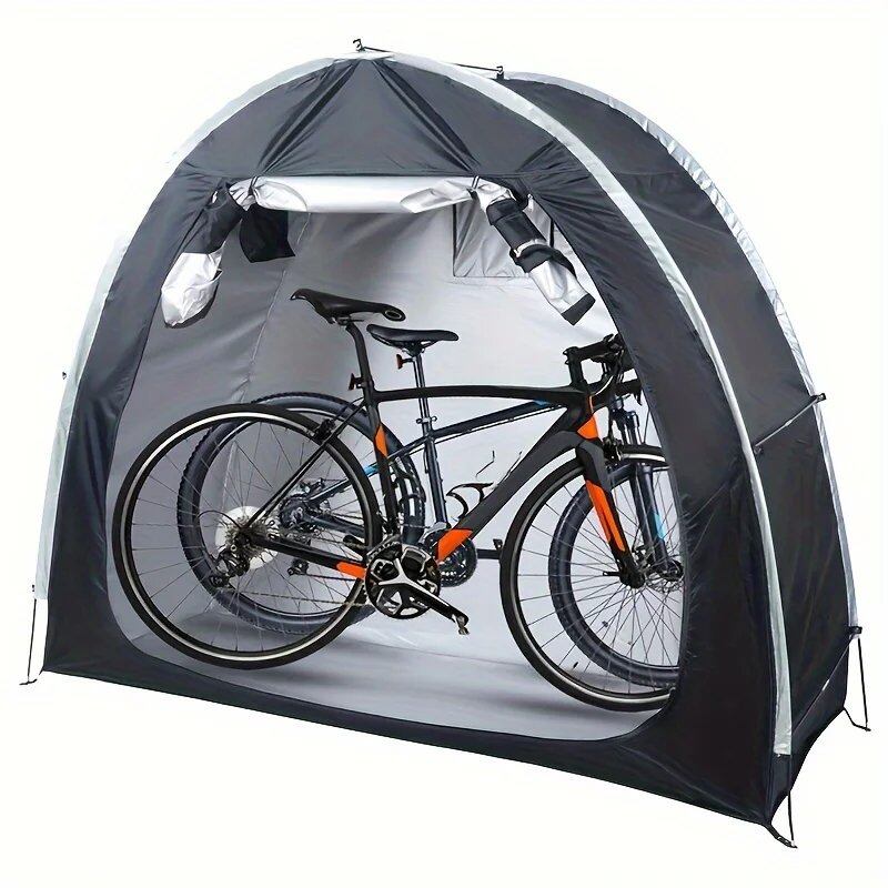 Waterproof Bicycle Tent for Outdoor Storage, 420D Waterproof Silver-Coated Oxford Cloth, Size: 200cm W x 80cm D x 165cm H; Color: Parallel Import