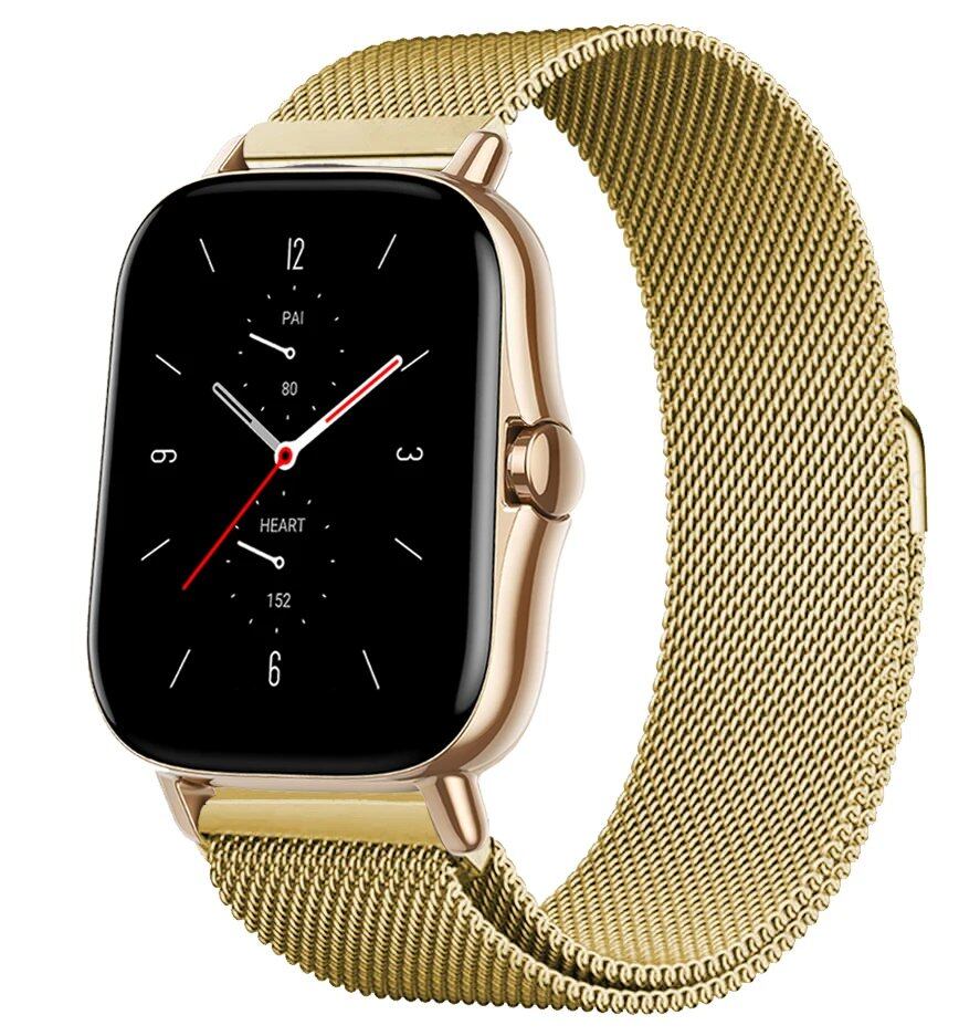 Magnetic Loop Mesh Smartwatch Band for Amazfit GTS/GTR/Bip 5 (Compatible with 20mm/22mm/47mm Watches) - Metal Mesh Strap, Band Color: mm; Ships from: Parallel Import