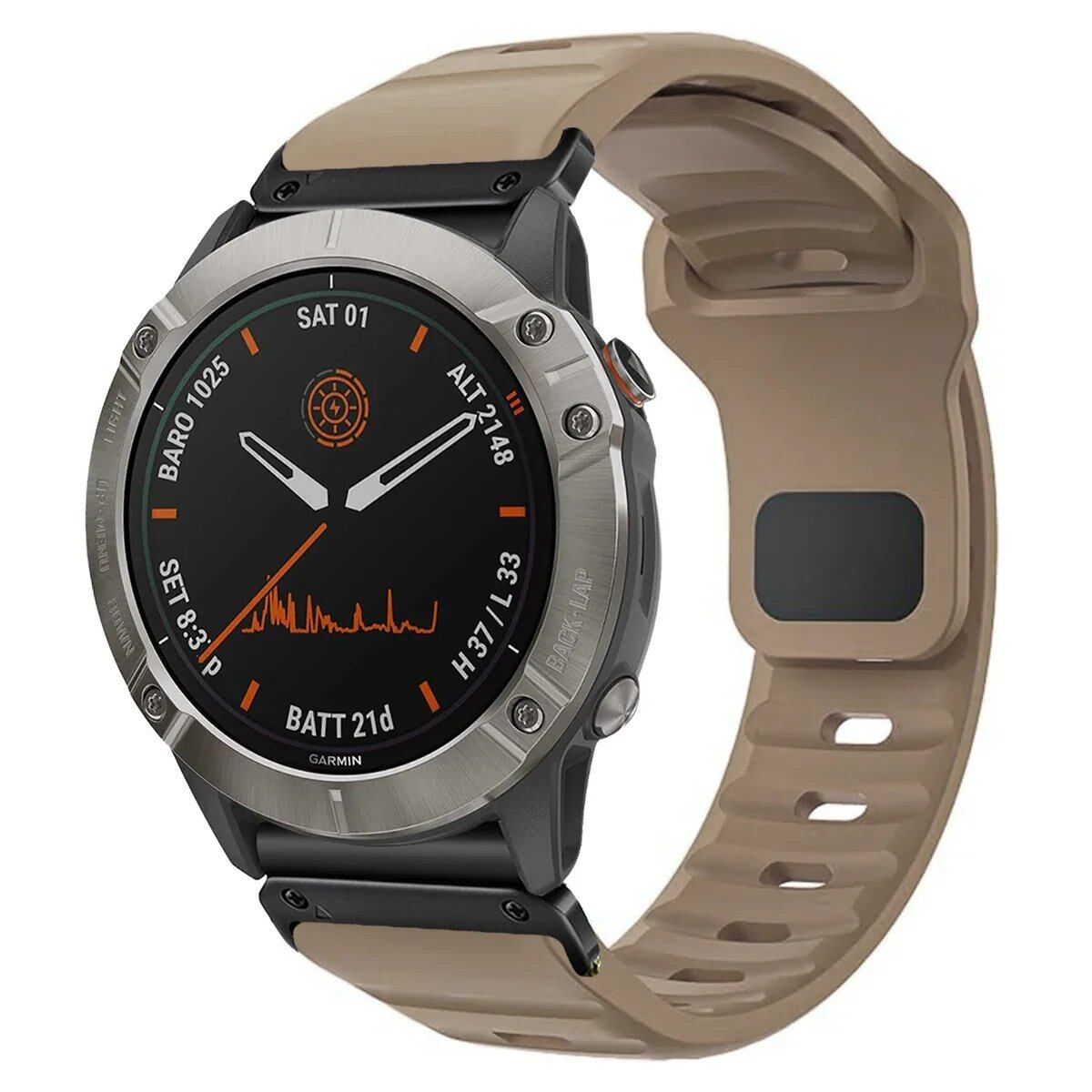 QuickFit Silicone Strap for Garmin Fenix 8, E, 7, 7X, 6X, Pro, 5X Plus, Epic, Pro Gen 2, 47mm, 51mm, Enduro 3, Gapless, 22mm, 26mm, Watch Band, Size: 2; Ships from: Parallel Import
