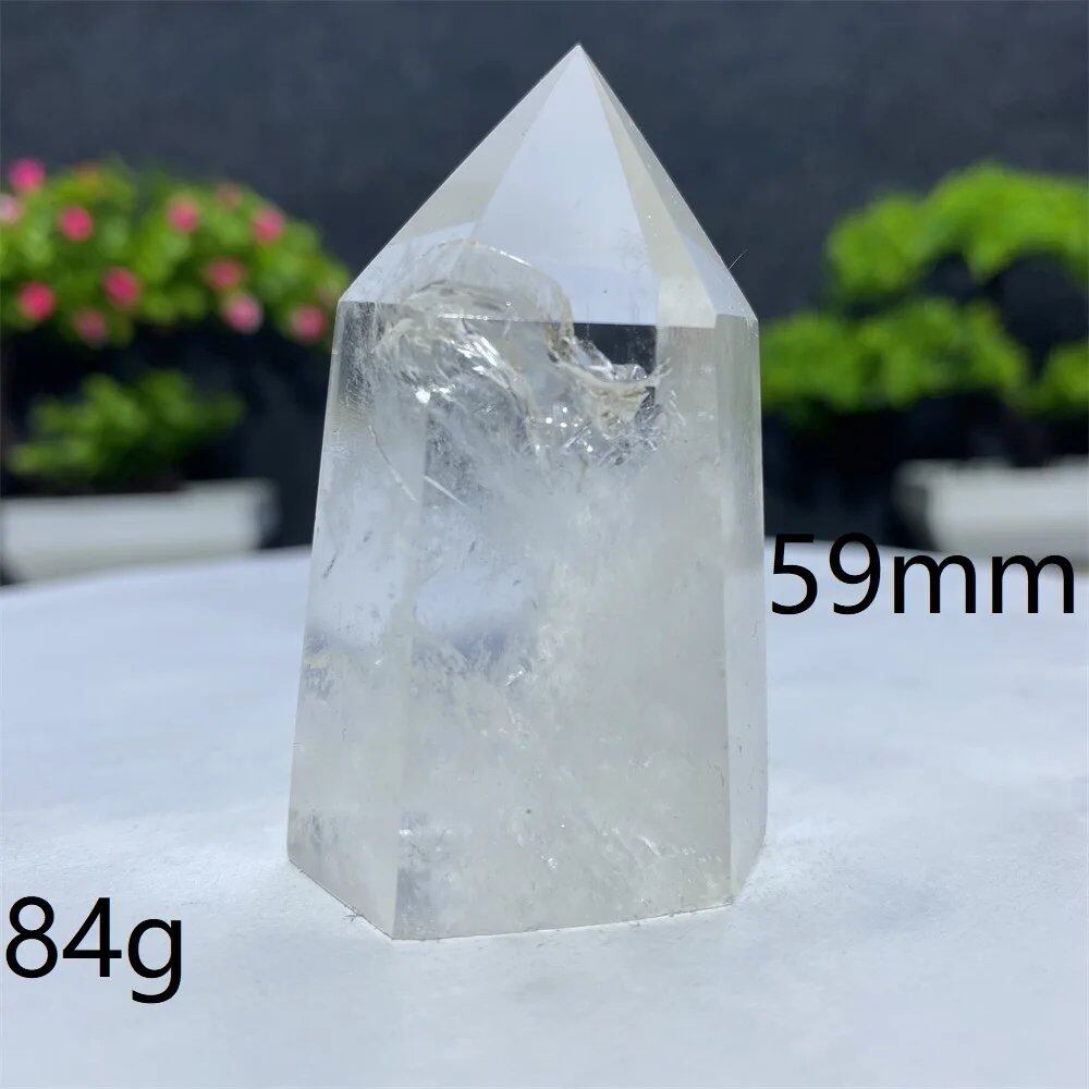 白水晶タワーワンド 六角オベリスク 研磨工芸品 天然原石 ミネラル標本 スピリチュアル瞑想ヒーリング 並行輸入品