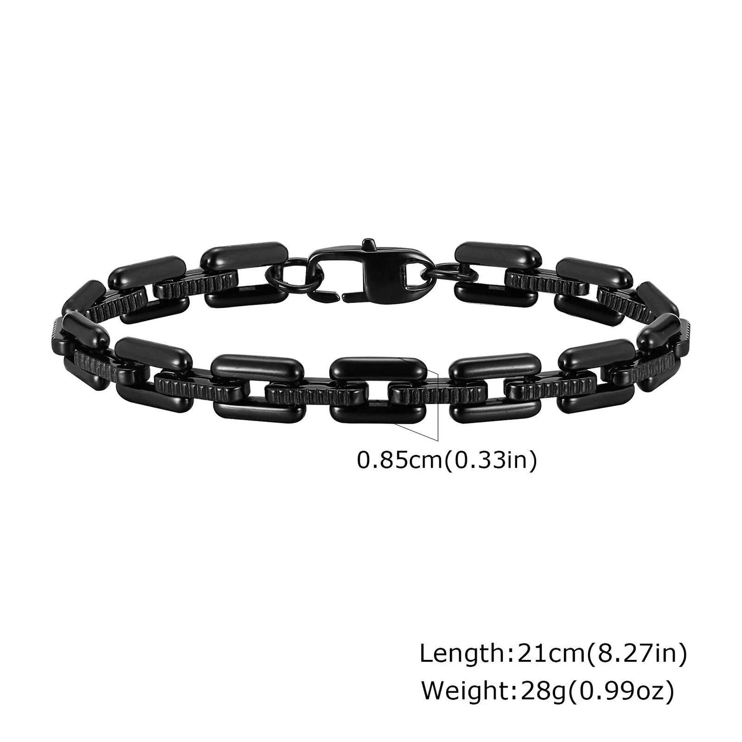 Goldix Jewelry Spiritual Design Men's Stainless Steel Handmade Chain Bracelet, Fashion Accessory, Everyday Wear, Gift, 21cm Length; Metal Color, Parallel Import