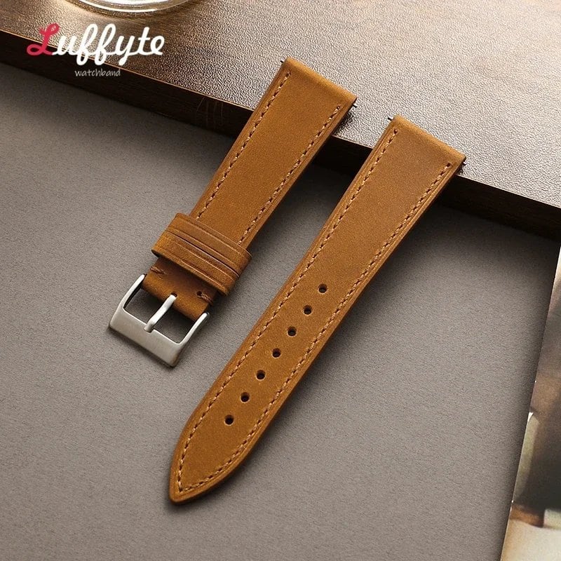 Quick Release Leather Watch Strap, Universal Watch Band, 18mm, 19mm, 20mm, 21mm, 22mm, Stylish, Black, Blue, Brown, Watch Band Accessories, Band Color: mm, Parallel Import