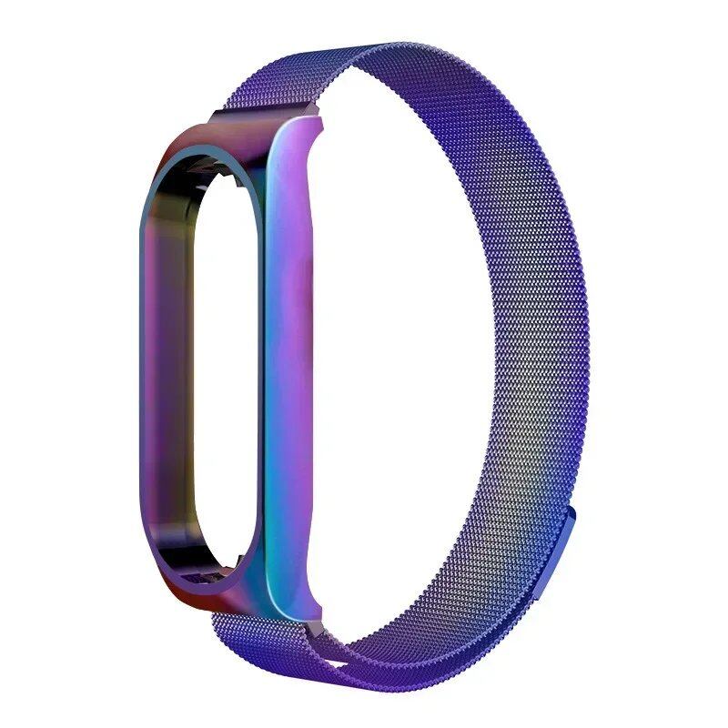 Milanese Loop Strap Compatible with Xiaomi Mi Band 7/6/5/4/3, Stainless Steel Magnetic Bracelet, Metal Wristband for Mi Band 4/3, Size: Mi, Parallel Import
