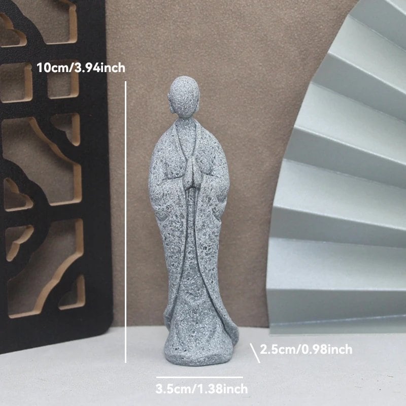 チベット仏教の小坊主 石仏像 ガーデン・車内オーナメント 瞑想・ホームアクアリウム用装飾 並行輸入品