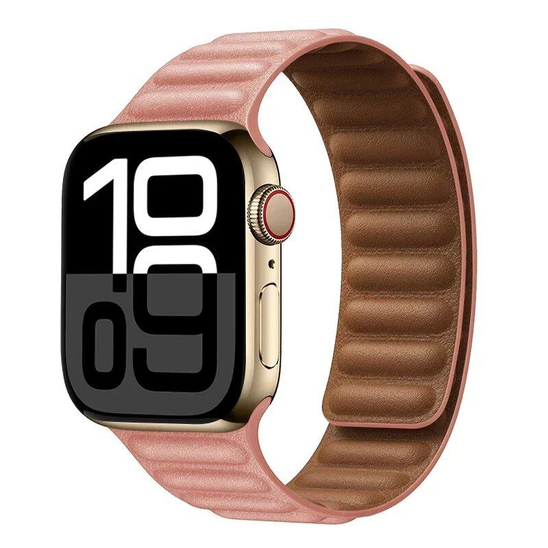 Apple Watch Leather Strap, Magnetic Loop Link Bracelet for iWatch Series 10/9/8/7/6 (45mm, 46mm, 42mm, 44mm, 40mm, 49mm) - Official Website, Band Color: mm, Parallel Import