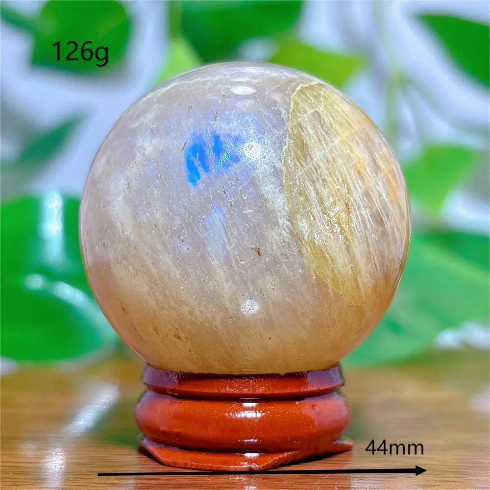 Moonstone Sphere Crystal, Natural Quartz Stone, Home Decor, Mineral, Reiki, Craft, Gift, Energy, Healing, Spiritual, Love, with Stand, Parallel Import