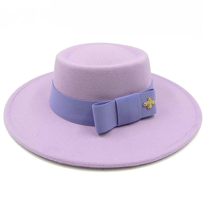 Winter Bowtie Fedora Hat with Textured Surface, Flat Top, and Elastic Band. Red. Men's and Women's Jazz Hat. Sizes: 56-58cm. Ships from: Parallel Import.