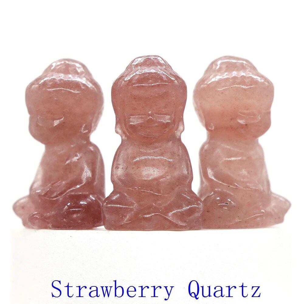 1.2-inch Mini Buddha Statue, Natural Stone Carving, Healing Crystal, Power Stone, Spiritual Craft, Good Luck, Furniture, Interior Accessories, Home Decor, Bulk Sale, Wholesale Size: 1 Piece; Parallel Import