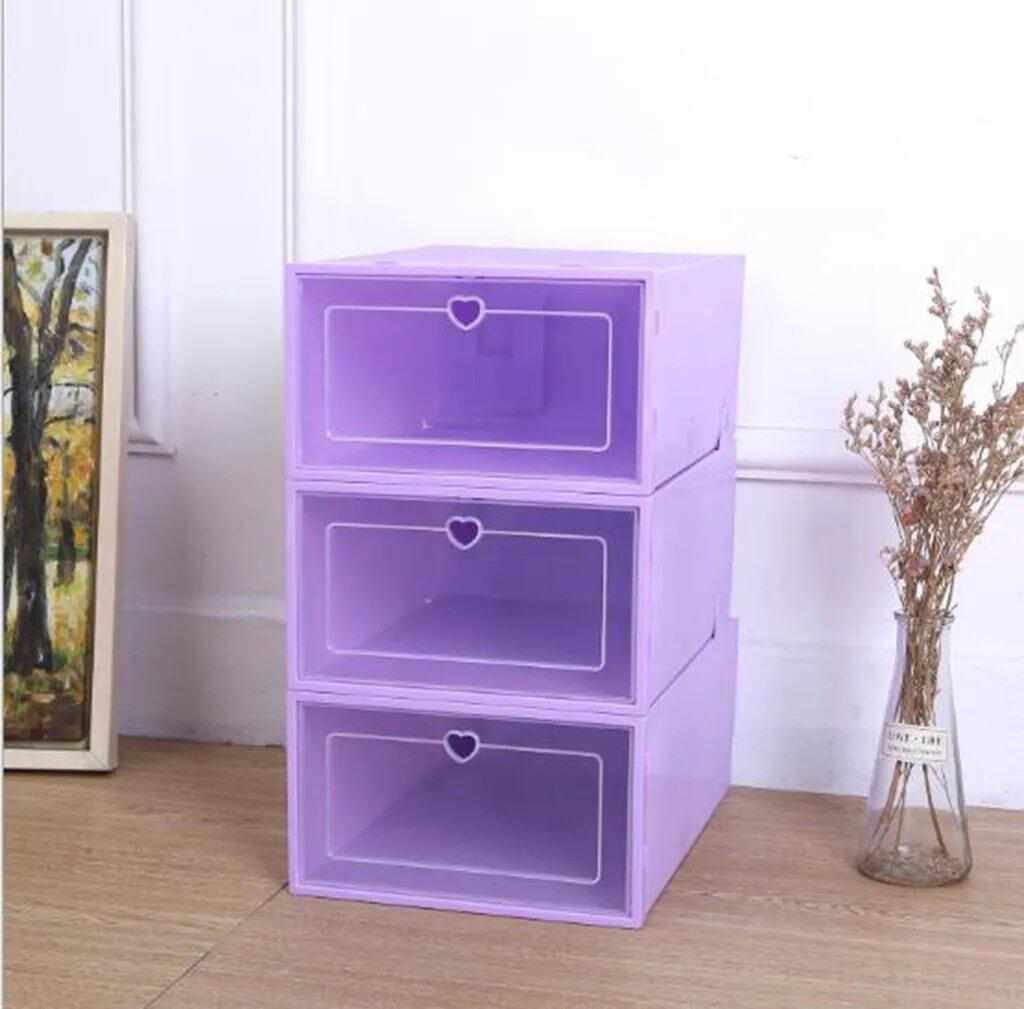 1/6 Scale PC Fashion Foldable Clear Shoe Storage Box, Plastic, Stackable, Shoe Organizer, Size: Parallel Import