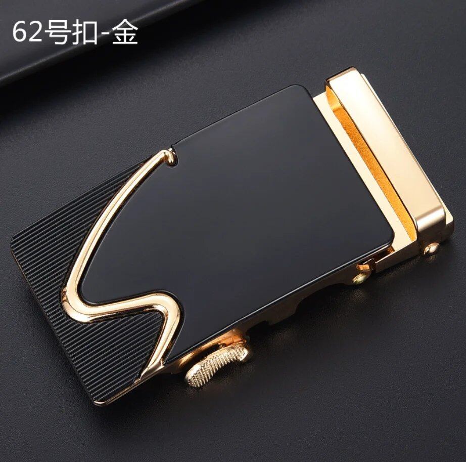 New Men's Alloy Automatic Buckle Belt, High-Quality Gold Buckle, Business Casual, 3.5cm Wide (Compatible with our belts), Parallel Import