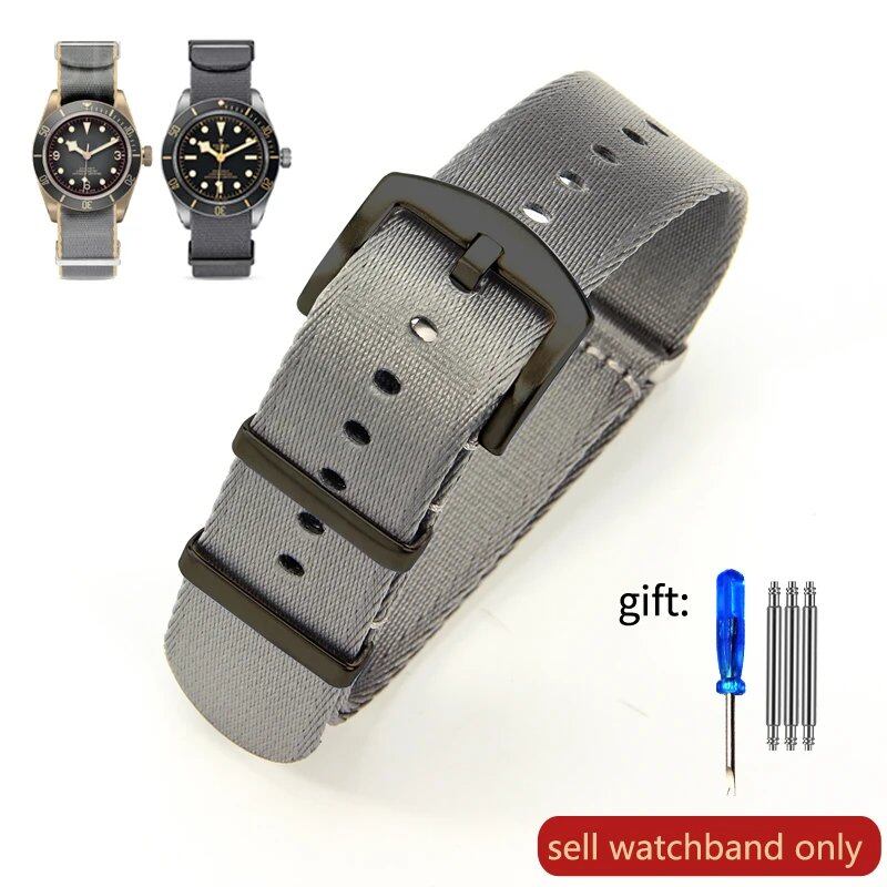 Breathable Soft Nylon Men's Watch Band for Omega 300 Ghost Party 007, Longines Conquest, Seiko, and Casio, 20mm and 22mm, Size 2, Parallel Import