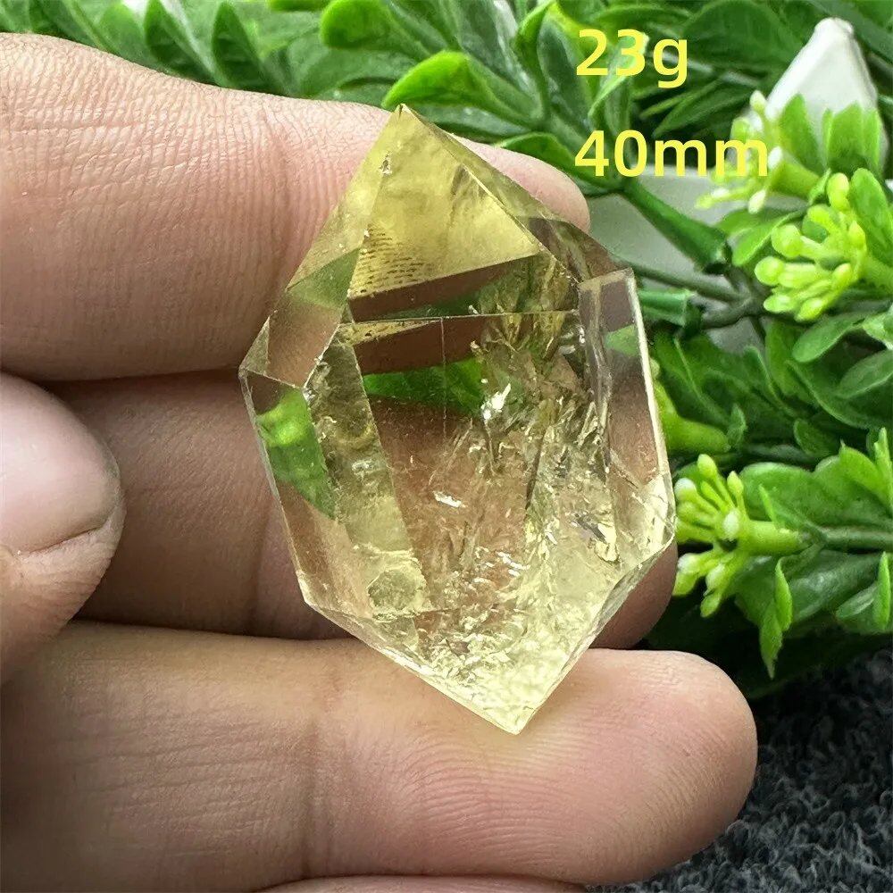 1個 天然シトリンオーラ六角両先端クリスタルワンド スピリチュアル瞑想ヒーリングストーン ホームデコレーション ガーデンフェスティバルアクセサリー カラー: 並行輸入品