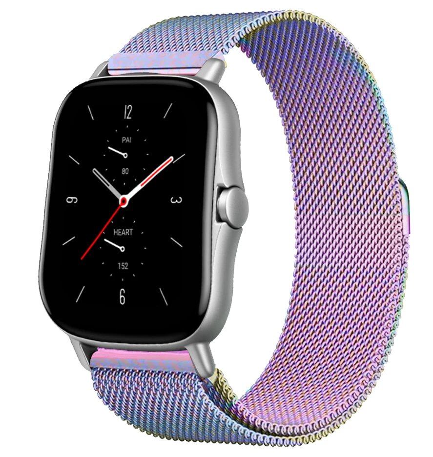 Magnetic Loop Mesh Smartwatch Band for Amazfit GTS/GTR/Bip 5 (Compatible with 20mm/22mm/47mm Watches) - Metal Mesh Strap, Band Color: mm; Ships from: Parallel Import