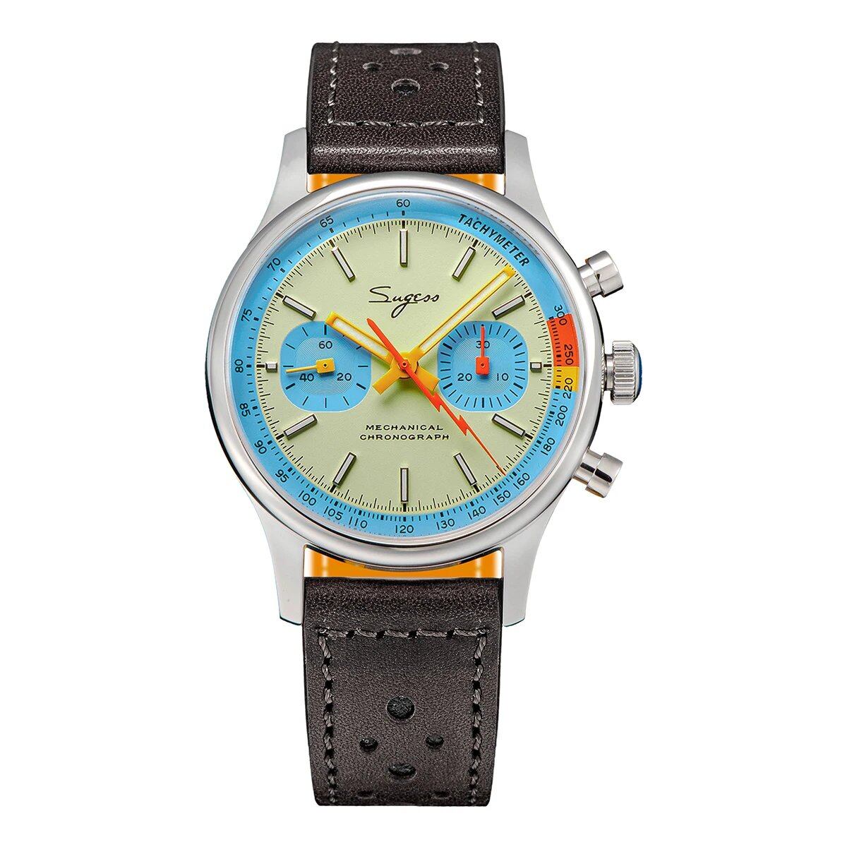 Sugesu Pilot's Watch ST19 Origin Movement Swan Neck Chronograph Mechanical Wristwatch with Sapphire Crystal, Military Racing, 1963 Limited Edition, Size: ; Ships from: Parallel Import